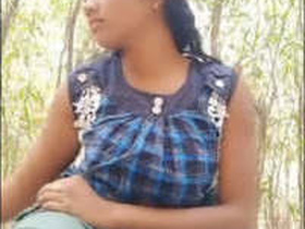 Indian blonde girl has sex with her boyfriend in the woods