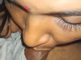 Indian woman gives a sensual blowjob to her husband