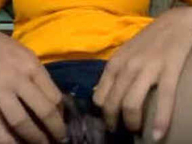 Indian girl gets her hairy slit ready for sex with the help of her fingers