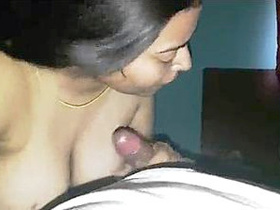 Indian wife gives a sensual blowjob