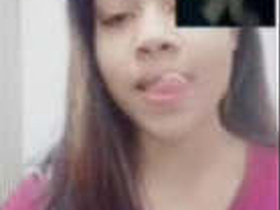 Indian girl displays her beauty in a video call