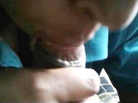 Indian girlfriend gives a blowjob to her boyfriend