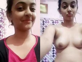 Cute girl Sopna flashes her perky boobs on cam