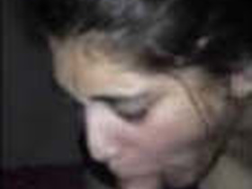 Desi girlfriend gives a blowjob in the night