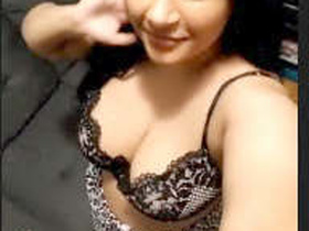 Girl with large breasts takes nude selfies for a man