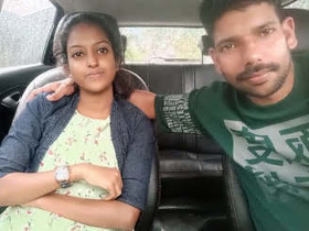 Desi couple has sex in the back seat of a car