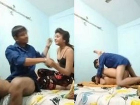 Couple indulges in steamy fucking session