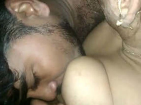 Married couple indulges in romantic breast play