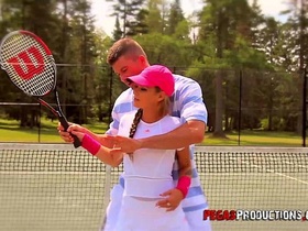 French tennis player gets fucked on the court