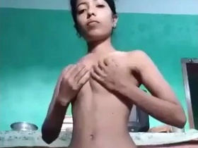 Country girl pleasures herself with fingering in village