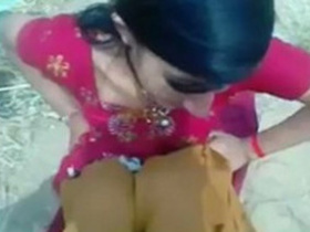 Indian girl flaunts her breasts in public park