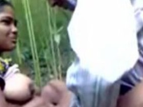 Big boobs babe gets fucked hard in the forest by a farmer