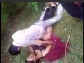 Indian couple engages in group sex in the forest