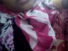 Indian girl with large breasts gives her boyfriend a blowjob in this video