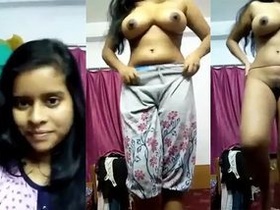 Indian girl flaunts her big boobs and cute pussy for lover