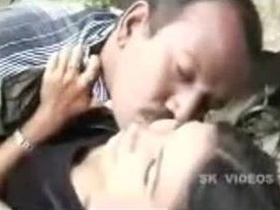 Indian homemade video of a student teacher affair in the outdoors