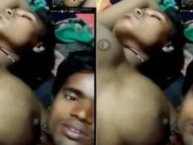 Amateur Indian porn video features a young couple engaging in sexual activity