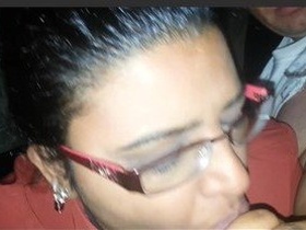 Desi girl gives head in the car