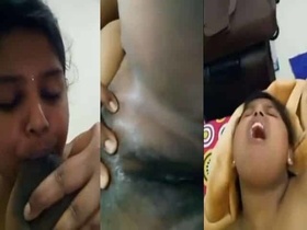Desi girl with big boobs and bald pussy gets fingering and pussy licking
