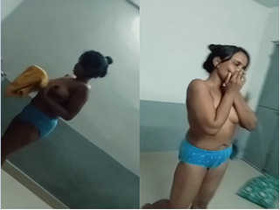 Indian shy girl's exclusive video of her big boobs