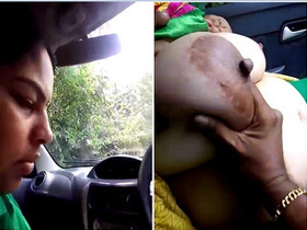 Exclusive video of a Tamil wife giving her husband a blowjob and getting her big boobs fondled