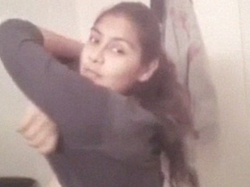 Indian girl strips naked in bathroom for solo performance