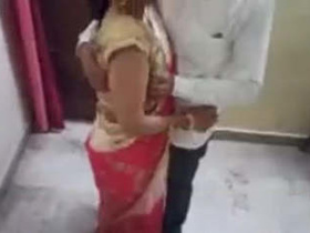Nila's teacher in saree gets fucked by her boyfriend while friend records leaked MMS