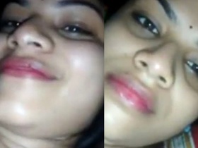 Friend of busty wife flashes a smile in steamy video