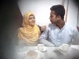 Hidden camera captures young Desi couple having sex in a restaurant
