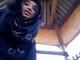 Cute hijabi teen shows off her sexy pussy