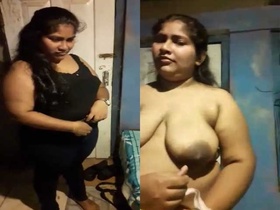 Indian fatty gets naked for her lover's camera