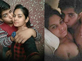 Indian couple shares romantic kisses in bed