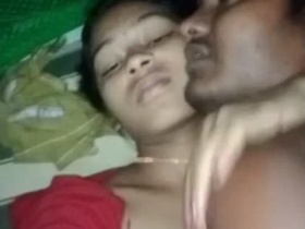 Cute couple gets caught having sex in the village at midnight