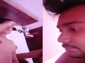 Dehati teen enjoys steamy sex with her lover in a hotel room