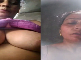 Indian village aunty flaunts her large breasts
