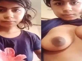 Indian girl Dehati flaunts her stunning breasts in a selfie video