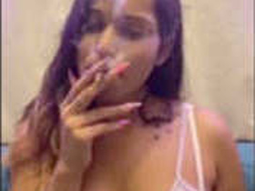 Desi babe gets naughty after clubbing and smokes and sucks a dick