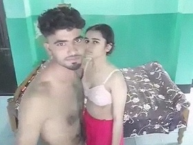 Indian couple's homemade sex video featuring a pretty girl and a guy